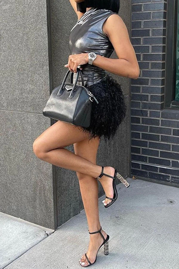 Solid Color Undeniable Feather Dress Suit 19 Solid Color Undeniable Feather Dress Suit - Image 19