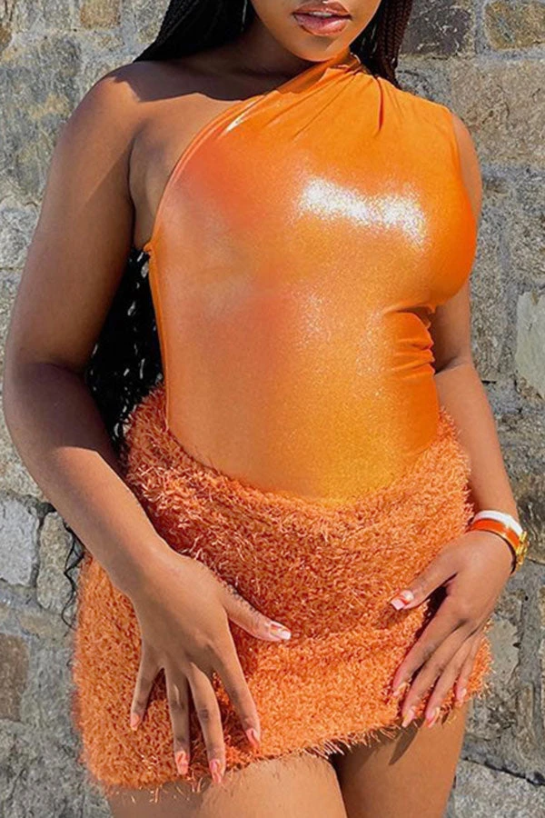 Solid Color Undeniable Feather Dress Suit 4 Solid Color Undeniable Feather Dress Suit - Image 4