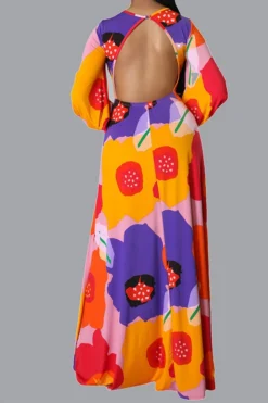 Colorful Flower Print Backless Maxi Dress 7 Colorful Flower Print Backless Maxi Dress -Prettytina H22090687 RT 4