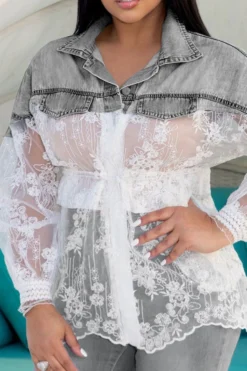 Denim Patchwork Oriental Mesh Floral Embroidery Lace-Up Blouse 8 Denim Patchwork Oriental Mesh Floral Embroidery Lace-Up Blouse -Prettytina H22091245 BK 1 ba10beff 217d 4a66 b4bd 2adb0cddc753