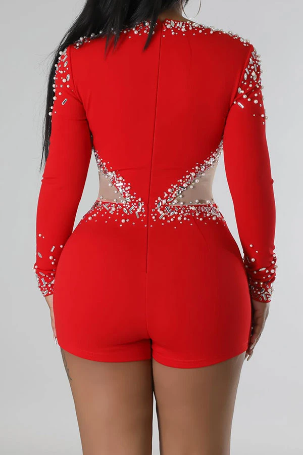 Beaded & Rhinestone Decor Luxe Irregular Romper 13 Beaded & Rhinestone Decor Luxe Irregular Romper - Image 13