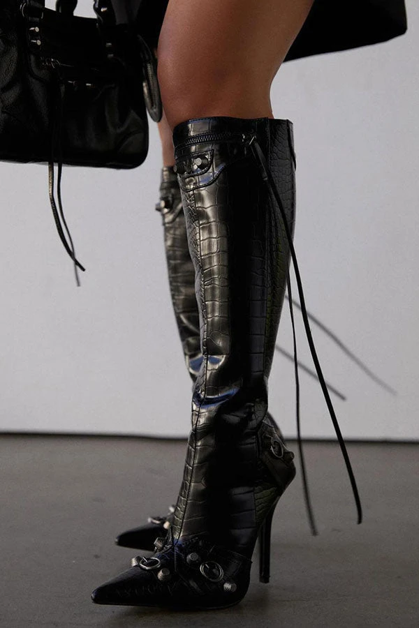 Rivet Design Rocking Pointed Toe Boots 10 Rivet Design Rocking Pointed Toe Boots - Image 10