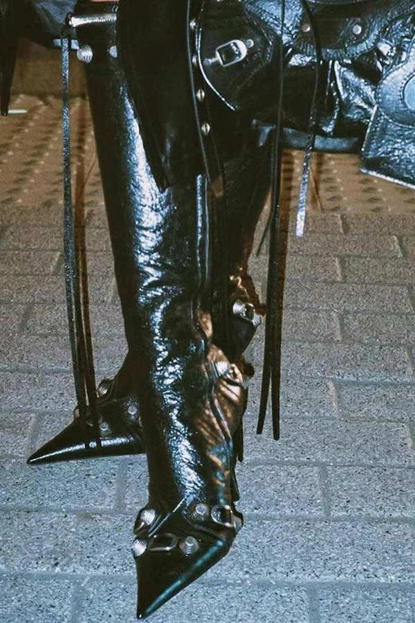 Rivet Design Rocking Pointed Toe Boots 15 Rivet Design Rocking Pointed Toe Boots - Image 15