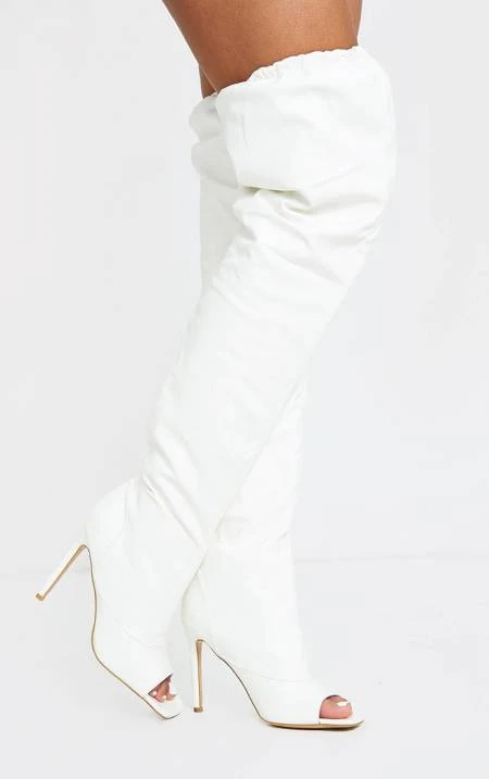 Solid Color Classic Over The Knee Peep Toe Boots 5 Solid Color Classic Over The Knee Peep Toe Boots - Image 5