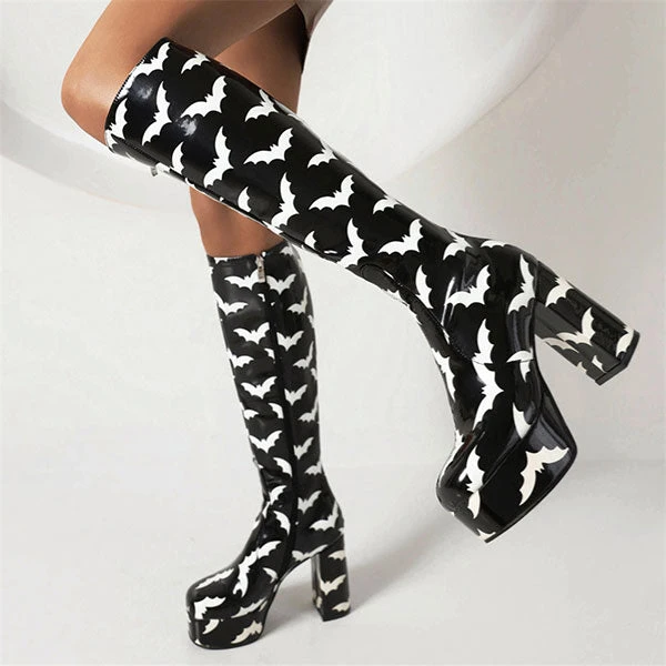 Rainbow Gradient Cute Zipper Platform Boots 6 Rainbow Gradient Cute Zipper Platform Boots - Image 6