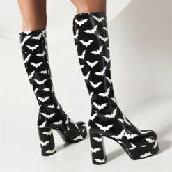 Rainbow Gradient Cute Zipper Platform Boots 15 Rainbow Gradient Cute Zipper Platform Boots -Prettytina H22100926 BK 2