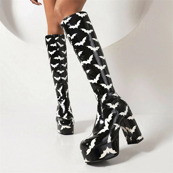 Rainbow Gradient Cute Zipper Platform Boots 9 Rainbow Gradient Cute Zipper Platform Boots - Image 9