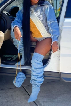 Denim Patchwork Unique Hit Color Sweater -Prettytina H22101963 BL 5