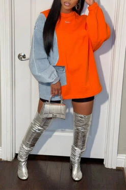 Denim Patchwork Undeniable Mini Dress