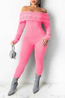 Twisted Stripe Feminine Bodycon Knitted Jumpsuit -Prettytina H22112201 PI 1