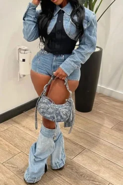 Denim Patchwork Unique Jacket