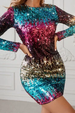 Colorful Sequined Simple Mini Dress -Prettytina H22122767 RR 1 b4aec584 5363 4f16 9fff 1172c4555241