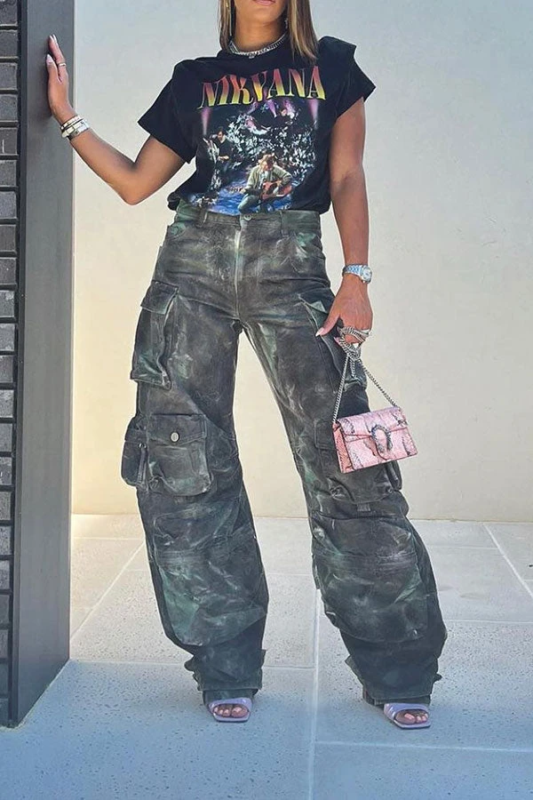 Tie Dye Punk Multi Pocket Jeans 1 Tie Dye Punk Multi Pocket Jeans