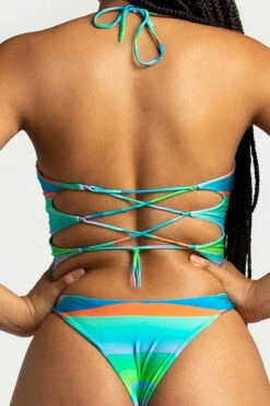 Gradient Unusual Strappy Cutout One Piece Swimwear -Prettytina H23010518 GR 3