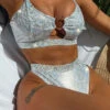 Gilding Sparkly O-Ring Cutout Bikini