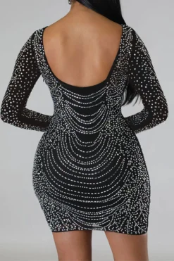 Rhinestone Party Open Back Mini Dress 11 Rhinestone Party Open Back Mini Dress -Prettytina H23021001 BK 6