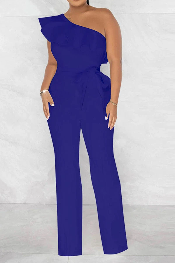 Solid Color Striking Ruffle Belted Jumpsuit 10 Solid Color Striking Ruffle Belted Jumpsuit - Image 10