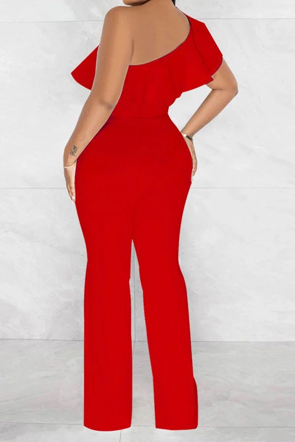 Solid Color Striking Ruffle Belted Jumpsuit 8 Solid Color Striking Ruffle Belted Jumpsuit - Image 8
