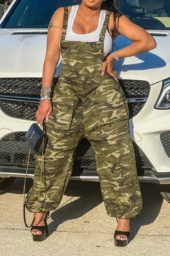 Camouflage Casual Pocket Suspenders Jumpsuit 8 Camouflage Casual Pocket Suspenders Jumpsuit -Prettytina H23021031 CF 3