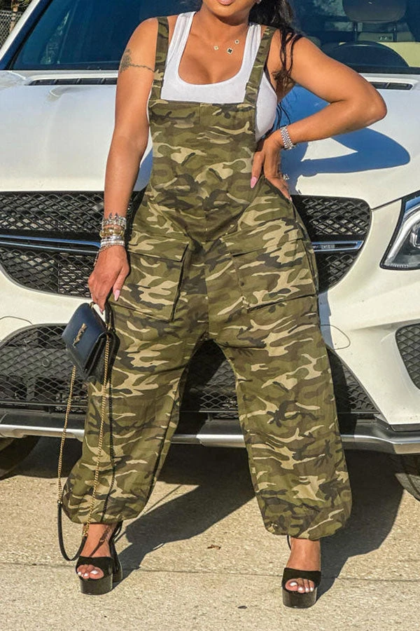 Camouflage Casual Pocket Suspenders Jumpsuit 3 Camouflage Casual Pocket Suspenders Jumpsuit - Image 3