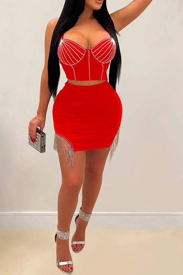 Rhinestone Trim Rocking Tassel Dress Suit 5 Rhinestone Trim Rocking Tassel Dress Suit - Image 5