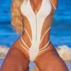 Mesh Patchwork Feminine Cutout One Piece Swimwear