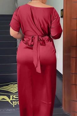 Solid Color Simple Strappy Dress Suit -Prettytina H23021646 RE 2