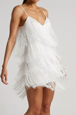 Solid Color Retro Tassel Mini Dress -Prettytina H23021662 WH 4 f62aa6fc 835f 41b3 ac0b 2a2e2ba6d7b4