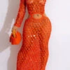 Sequined Romantic Cutout Crochet Maxi Dress