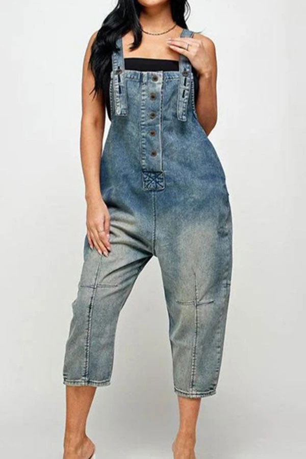 Gradient Casual Suspender Denim Jumpsuit 7 Gradient Casual Suspender Denim Jumpsuit - Image 7