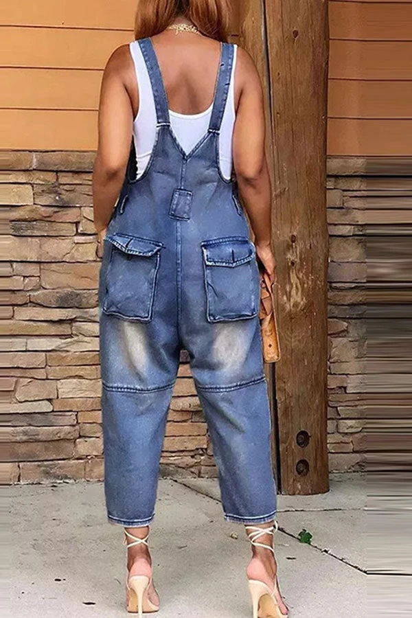 Gradient Casual Suspender Denim Jumpsuit 6 Gradient Casual Suspender Denim Jumpsuit - Image 6