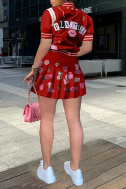 Cartoon Print Preppy Pleated Dress Suit -Prettytina H23030797 RE 3 bbc68156 d57e 4870 9e6a ae2a975e465e