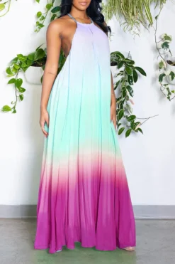 Gradient Simple Backless Flowy Pleated Maxi Dress -Prettytina H23032074 PU 2 6ca700c2 8dac 4374 9a90 74e46872eff4
