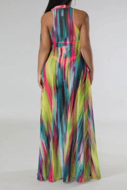 Tie Dye Colorful High Split Three Pieces -Prettytina H23032076 RT 3