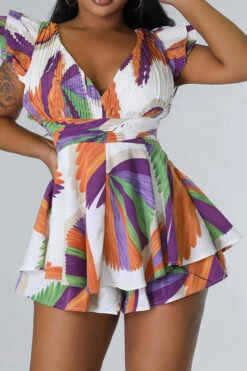 Leaf Print Cute Strappy Back Layered Ruffle Romper 9 Leaf Print Cute Strappy Back Layered Ruffle Romper -Prettytina H23032086 RT 1 087d384a c486 434a bc62 228f4c82390d