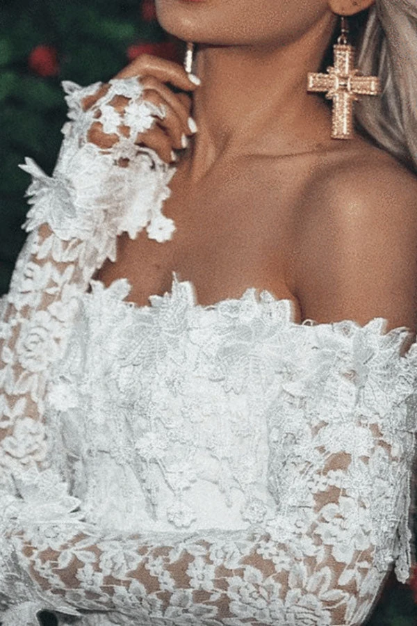 Floral Applique Rocking Bandeau Lace Mini Dress 3 Floral Applique Rocking Bandeau Lace Mini Dress - Image 3