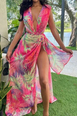 Paisley Print Rhinestone Trim Tropical Backless Three Pieces -Prettytina H23051136 PI 1