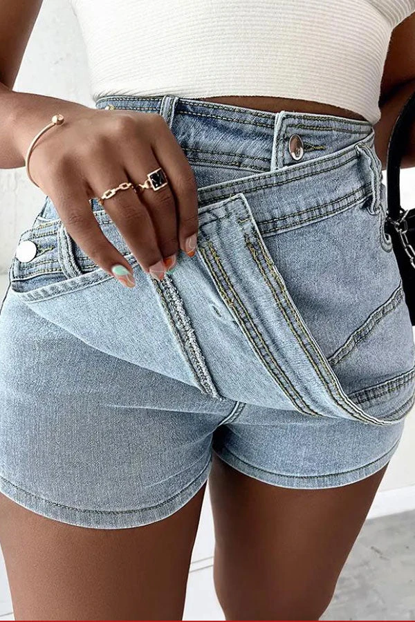 Solid Color Undeniable Irregular Denim Skirt 3 Solid Color Undeniable Irregular Denim Skirt - Image 3