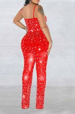 Crystal Glitter Modern See-Through Jumpsuit 13 Crystal Glitter Modern See-Through Jumpsuit -Prettytina H23060265 RE 2