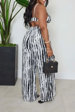Tie Dye Striped Stylish Wide Leg Pant Suit -Prettytina H23060271 BK 3 aa843a17 ca5e 4f61 ad6e e688a47fb570