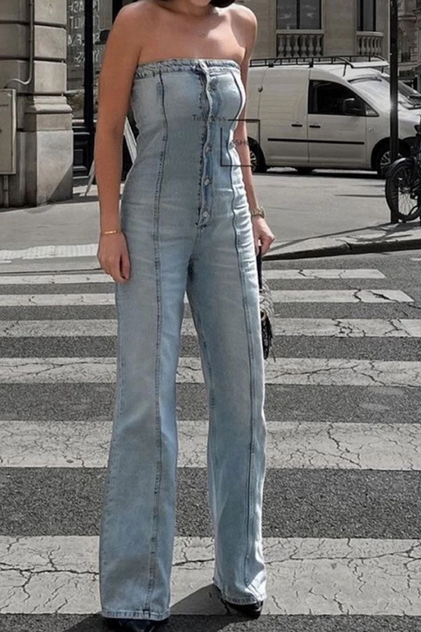 Gradient Undeniable Bandeau Denim Jumpsuit 1 Gradient Undeniable Bandeau Denim Jumpsuit