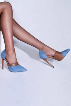 Color Block Patchwork Urban Denim Heels -Prettytina H23061639 BL 3