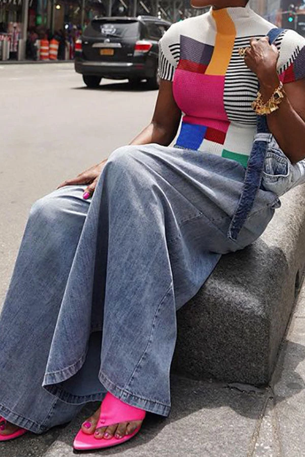 Solid Color Casual Wide Leg Jeans 5 Solid Color Casual Wide Leg Jeans - Image 5