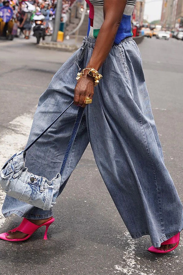 Solid Color Casual Wide Leg Jeans 6 Solid Color Casual Wide Leg Jeans - Image 6