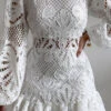 Hollow-Out Lace Girly Ruffle Mini Dress