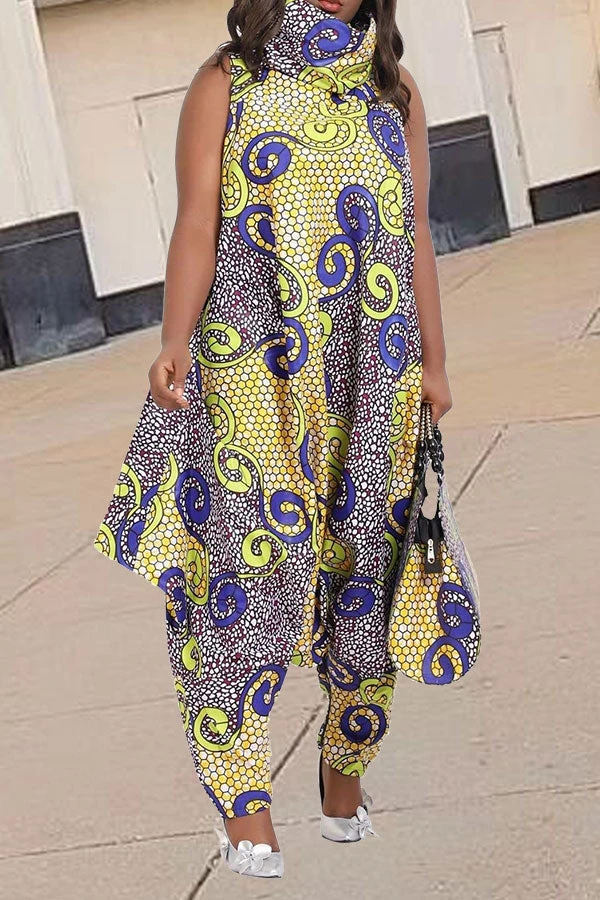 Tribal Print Hippy Harem Jumpsuit 2 Tribal Print Hippy Harem Jumpsuit - Image 2