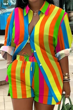 Rainbow Checked Cozy Pant Suit