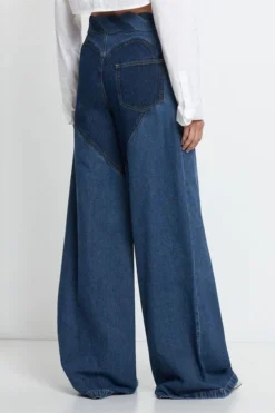 Metal Decor Twist Knot Patchwork Feminine Cutout Jeans -Prettytina H23080917 BL 4