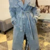 Denim On-trend Denim Overcoat With Belt