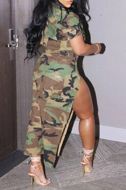 Camouflage Party Multi Pocket High Split Dress Suit -Prettytina HP2302152 LG 3 d9891512 a6d7 4503 b310 9211f3f6197c